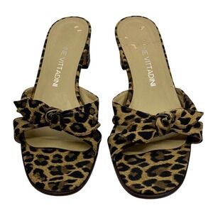 Vintage shoes mules 5.5 animal print Adrienne Vittadini 1970s